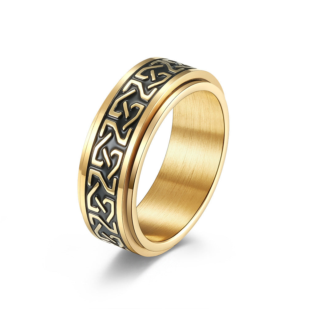 Planderful Everyday Genie Eternal Braided Stainless Steel Rotating Ring For Men And Women Literary Jewelry Size 7 To 12