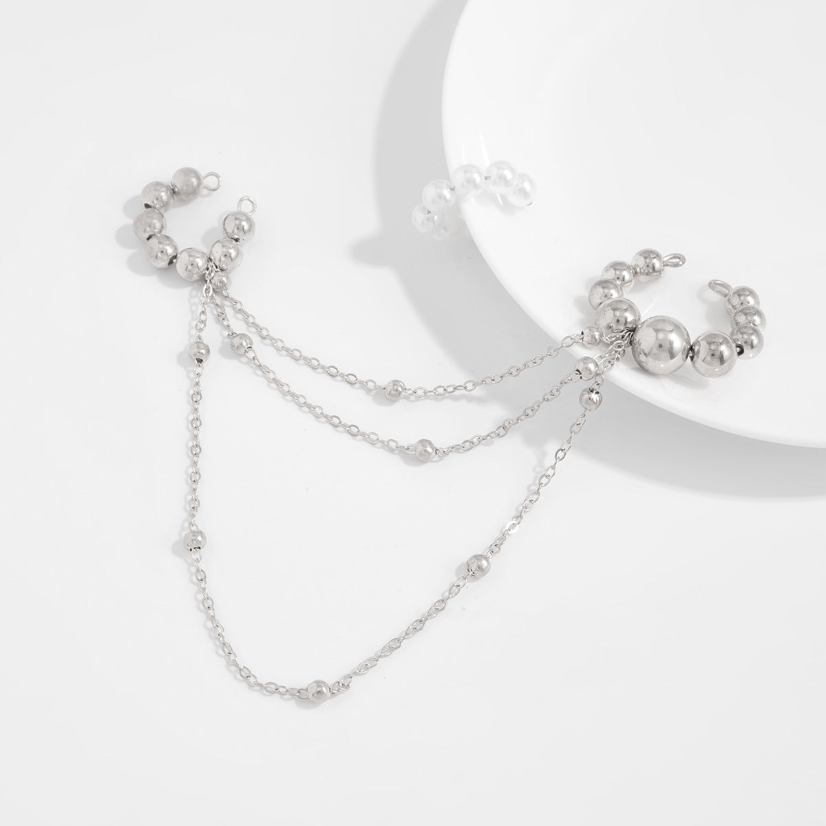 Planderful Vienna Verve Imitation Pearl Ear Clips Set For Women With Retro Beaded Tassel Clip On Earrings