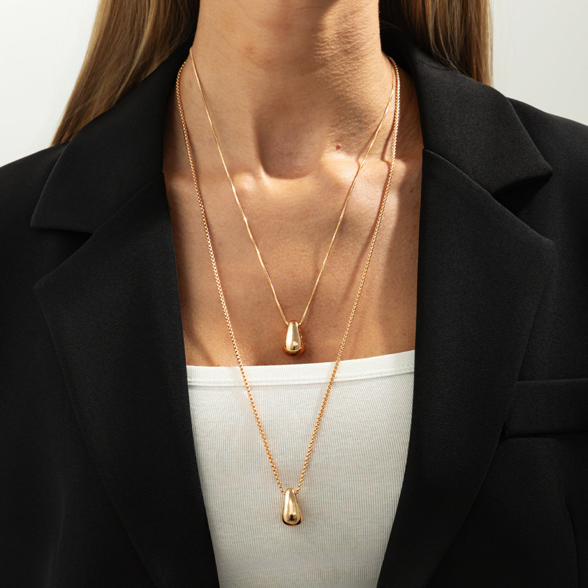 Sculptural Teardrop Fringe Necklace