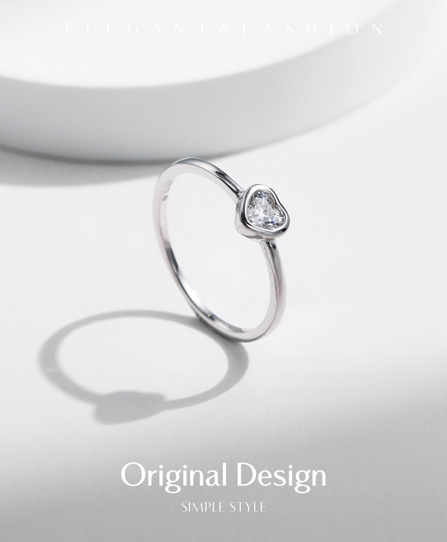 Planderful Moissanite Sparkling Ring – Elegant Sterling Silver Design