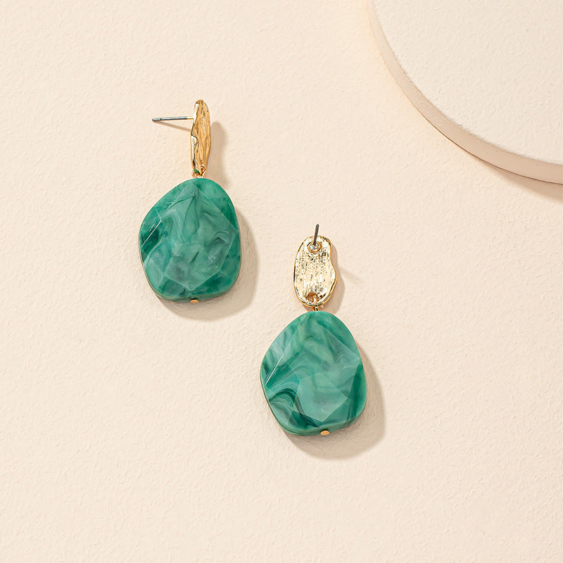 Muted Elegance: Dark Green Acrylic Butterfly Earrings