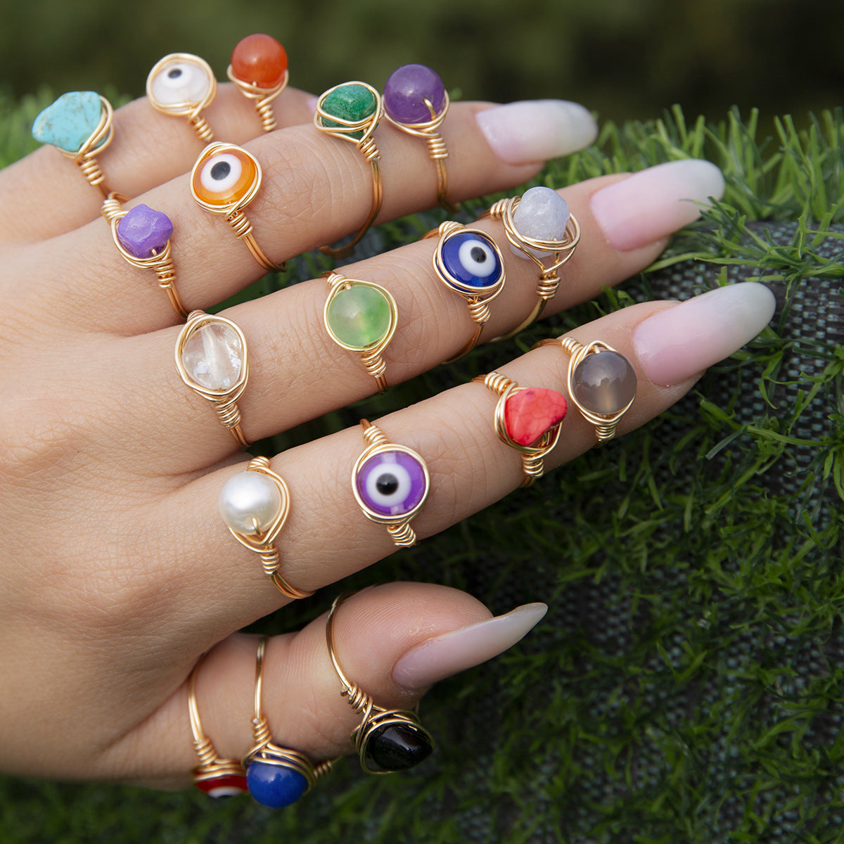 Artistic Glow Ring Needle in Vienna - Women's Alloy Ring with Luminous Pastoral Elements