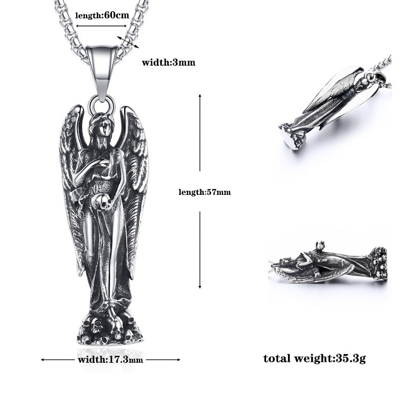 Titanium Steel Necklace – Statement Skull Angel