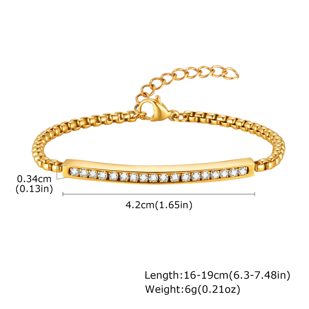 Zircon Minimalist Stainless Steel Bracelet Unisex