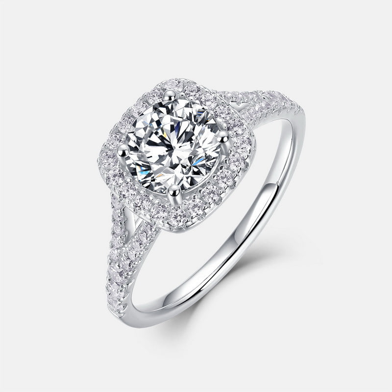 Planderful Classic Moissanite Sterling Silver Ring – Style 3
