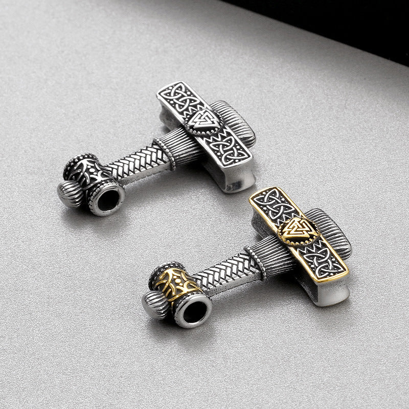 Personalized Viking Thor's Hammer Pendant for Men - Retro European and American Stainless Steel Accessories