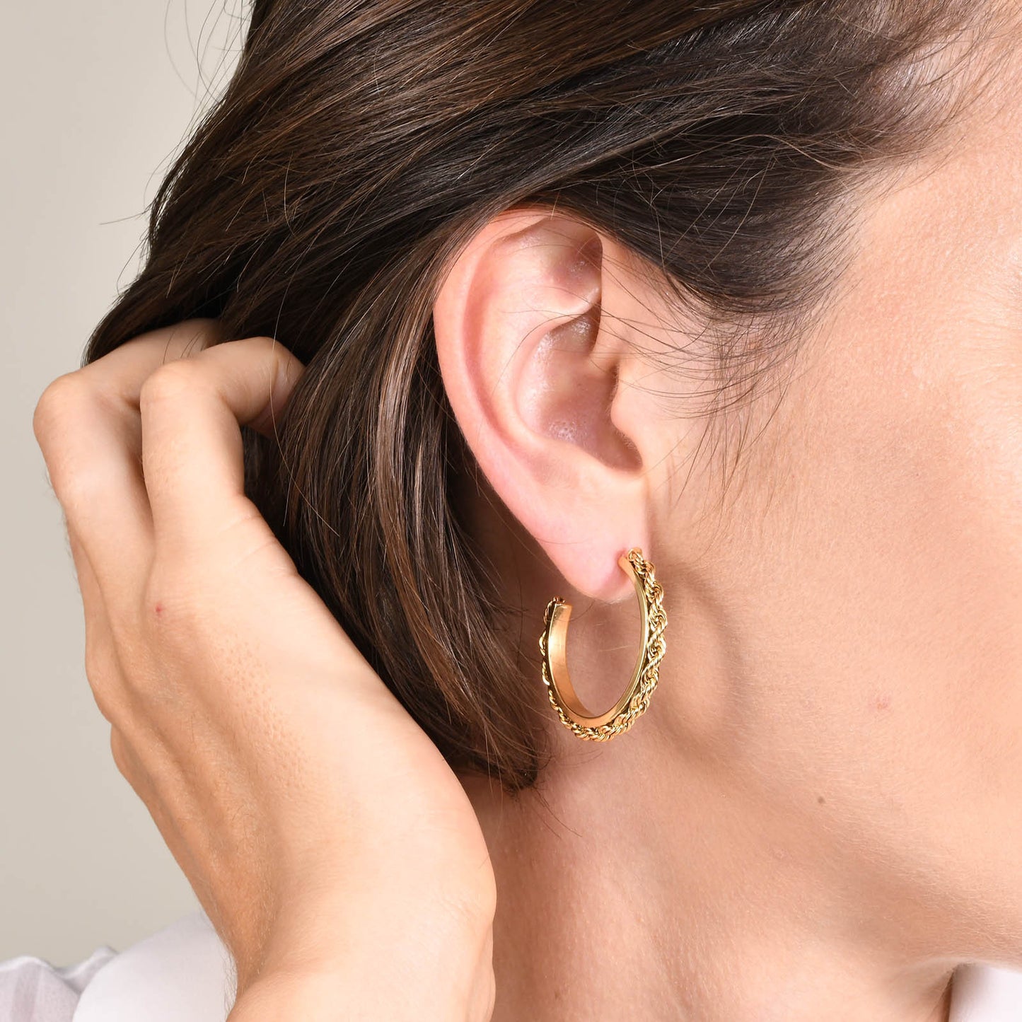 European And American Fashion Simple Earrings Stainless Steel Twist C Shape