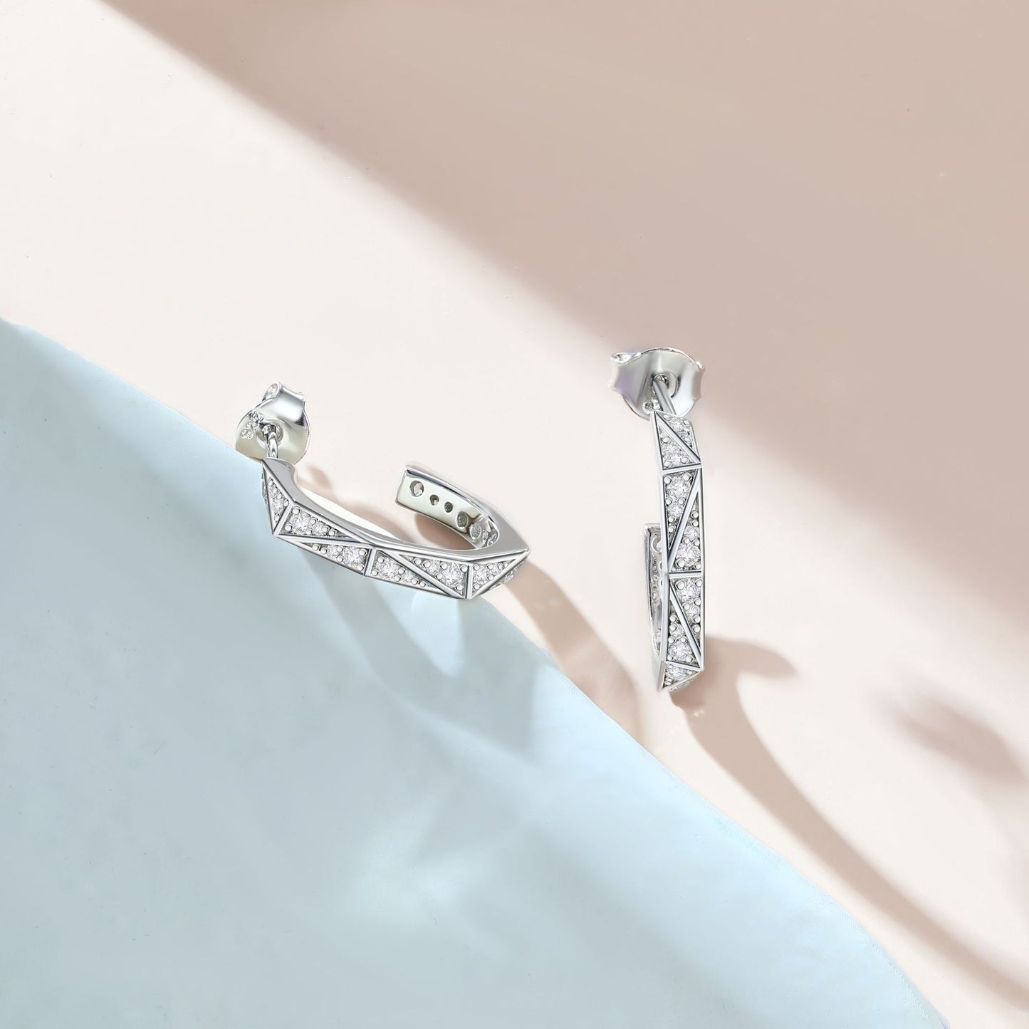 Tonglin's New S925 Sterling Silver Double C Zircon Earrings