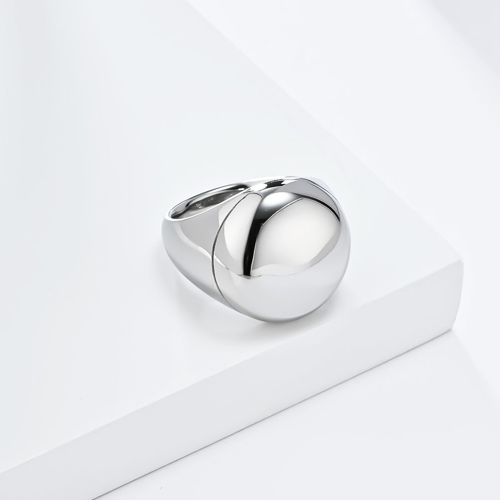 European and American Simple Curved High-Gloss Titanium Steel Ring Gender-Free Fashion Jewelry Wholesale for Men