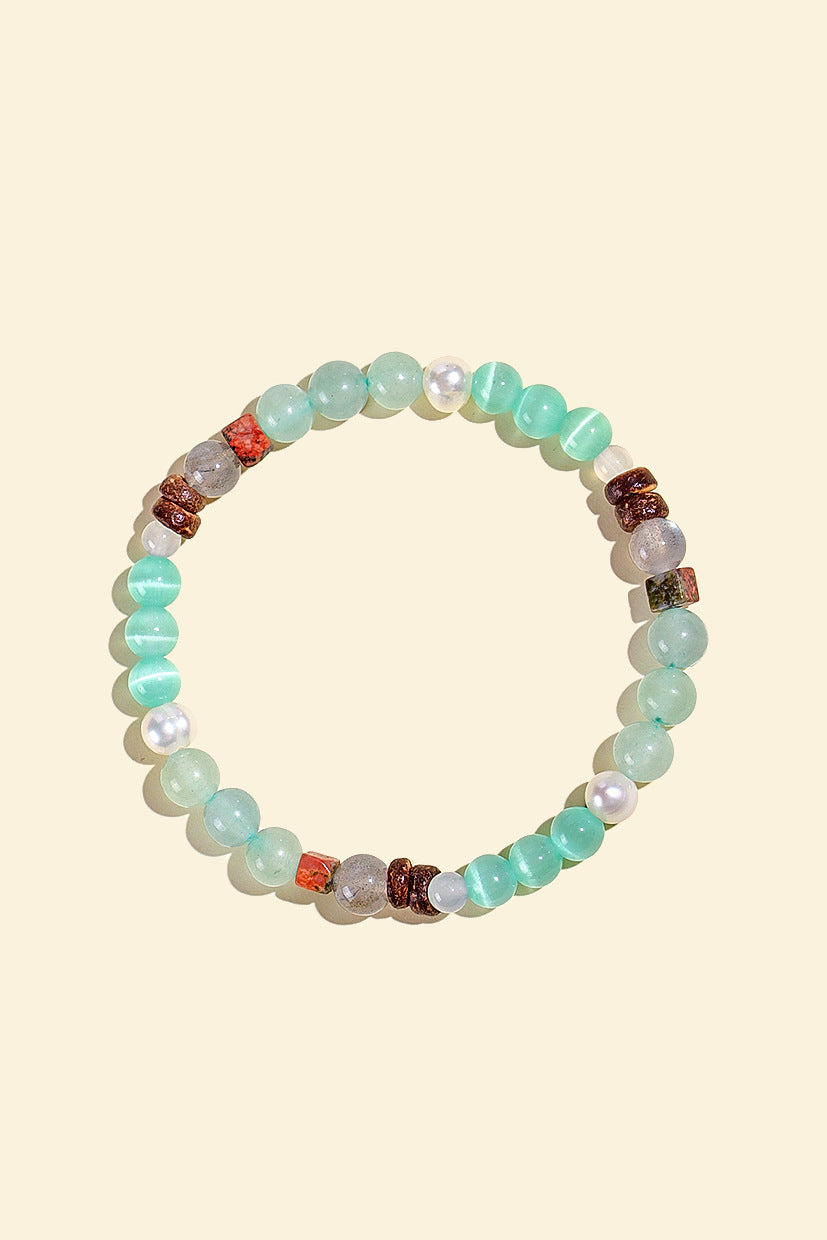 Planderful Fortune's Favor Bracelet – Unique Ethnic Style with Opal and Pearl