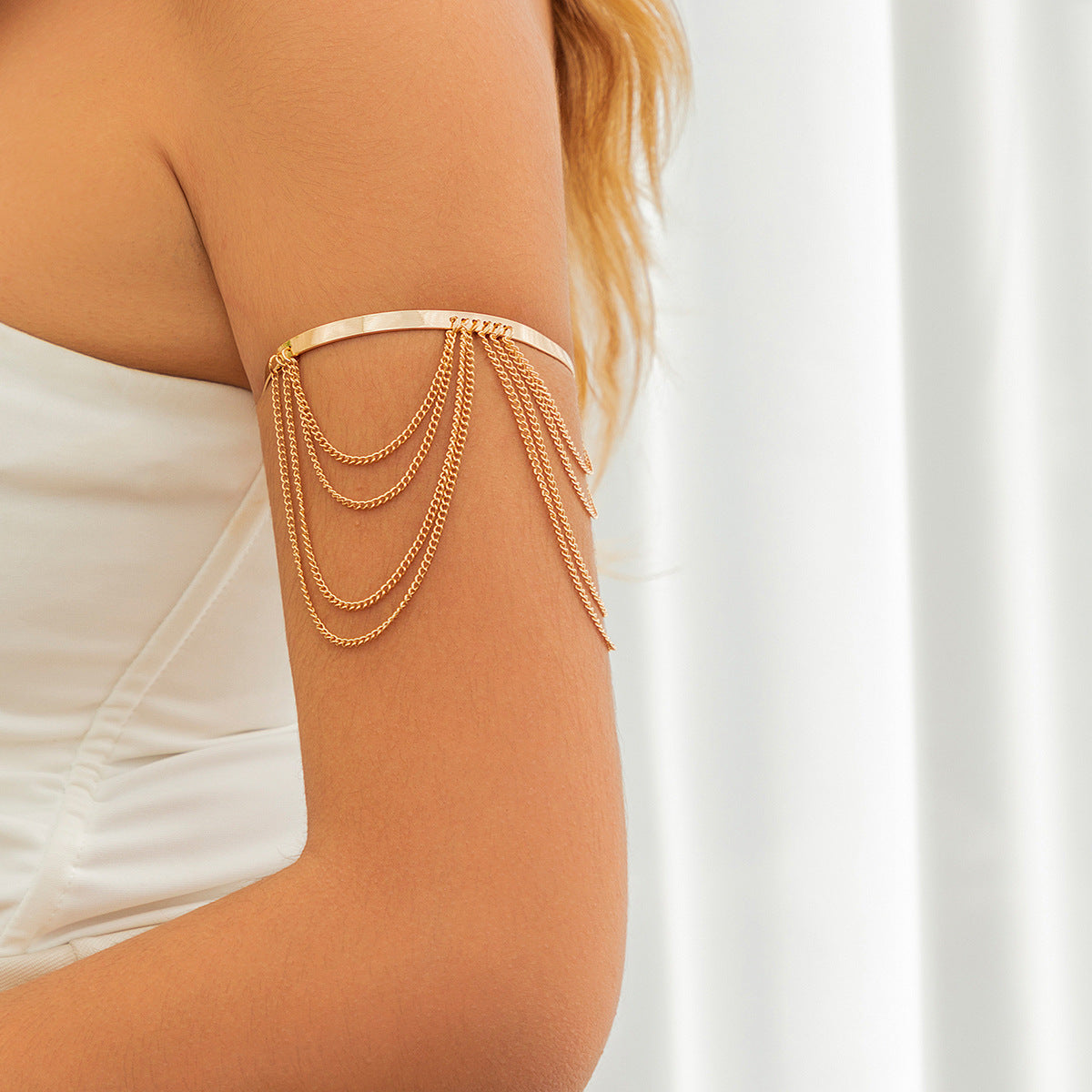 Romantic Su Open Arm Bracelet Metal U-Shaped Chain Arm Chain