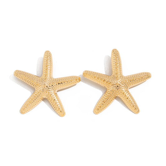 Planderful Vienna Verve Starfish Stud Earrings – Versatile Ocean-Inspired Design