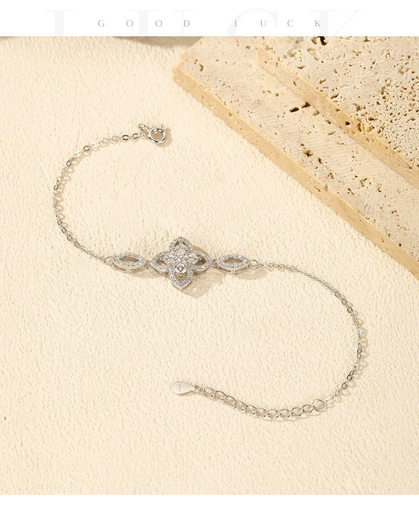 Planderful Everyday Genie Bracelet – Elegant Sterling Silver Flower Design