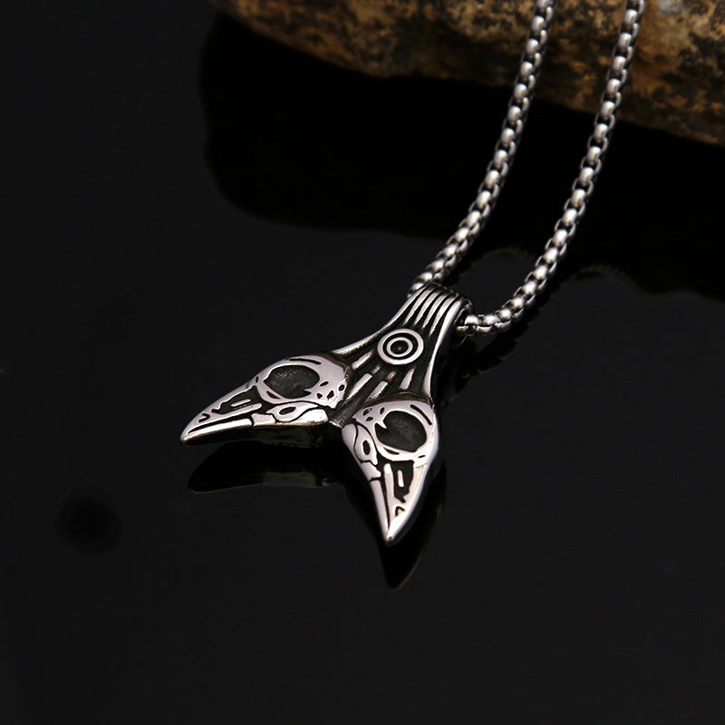 European And American Titanium Steel Eagle Head Necklace