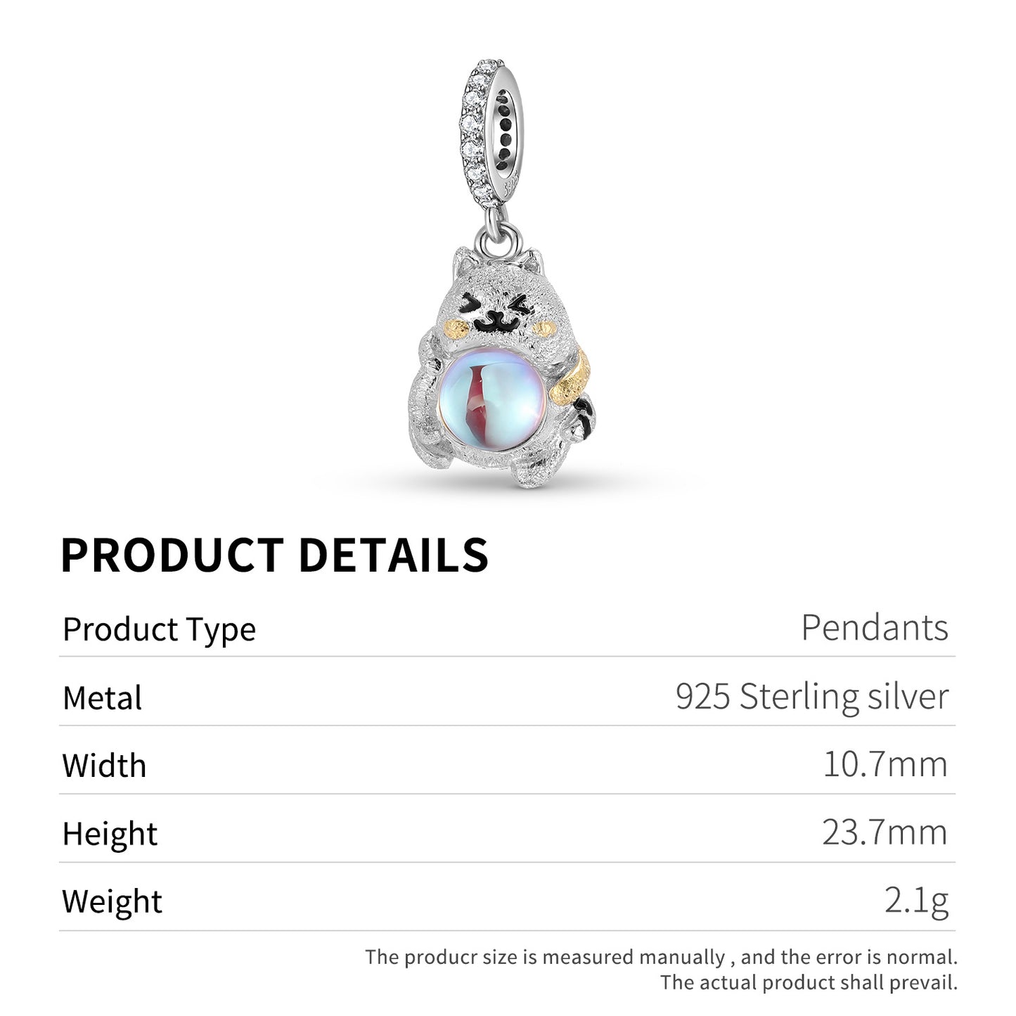 Planderful Jewelry Moonstone Necklace In 925 Sterling Silver Pendant With Sandblasted Finish