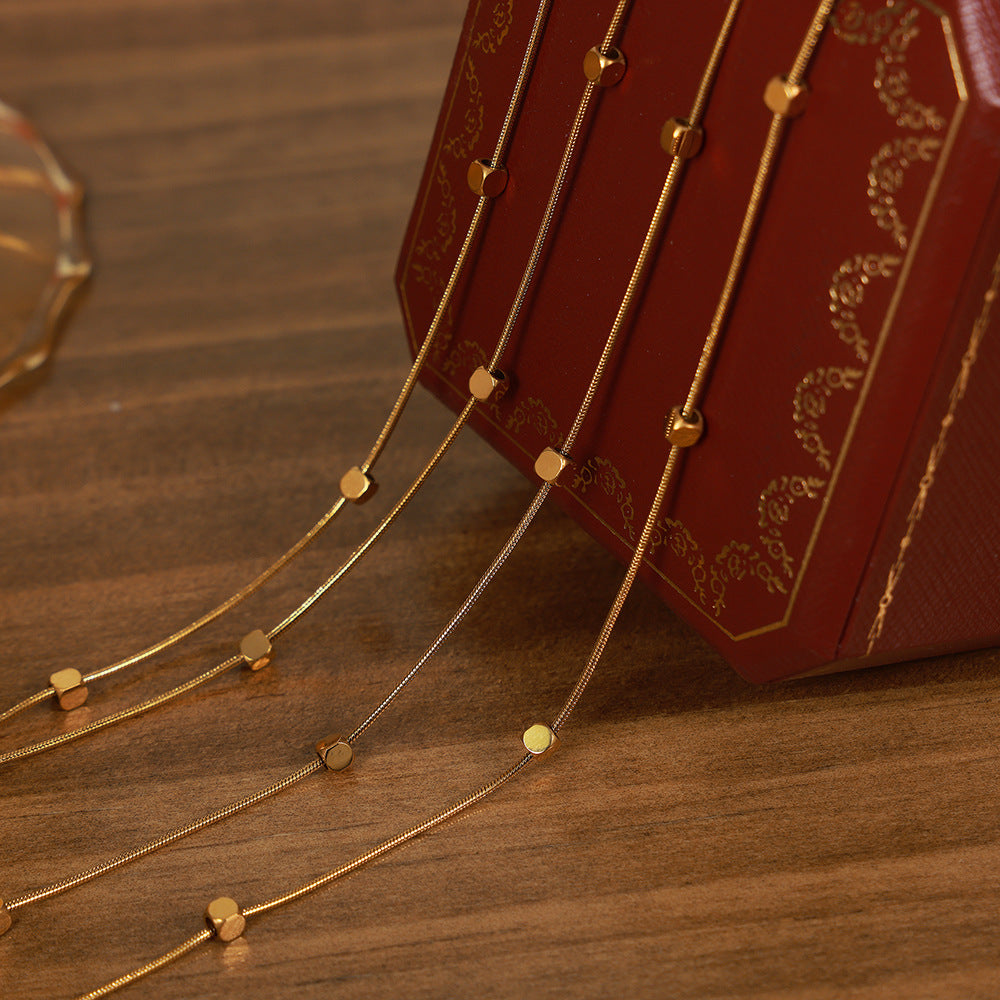 Stylish Personalized Titanium Steel Double Layer Necklace