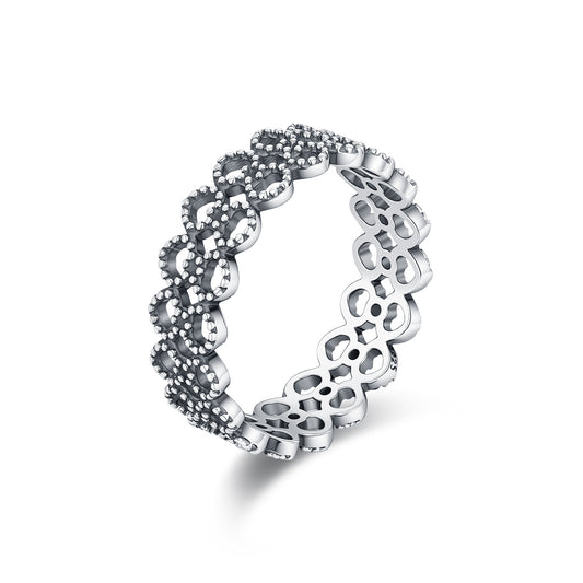 925 Sterling Silver Lace-Edge Heart Ring
