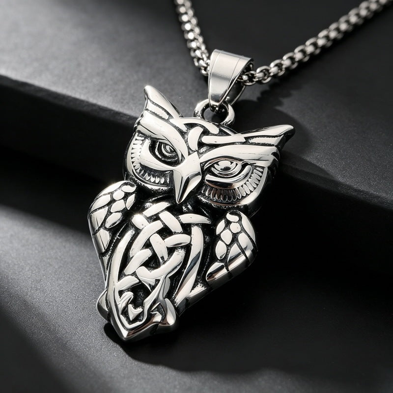 Giant Wolf Fenriel Screams Mask Pendant Three-Dimensional Two-Color Tiger Head Stainless Steel Necklace