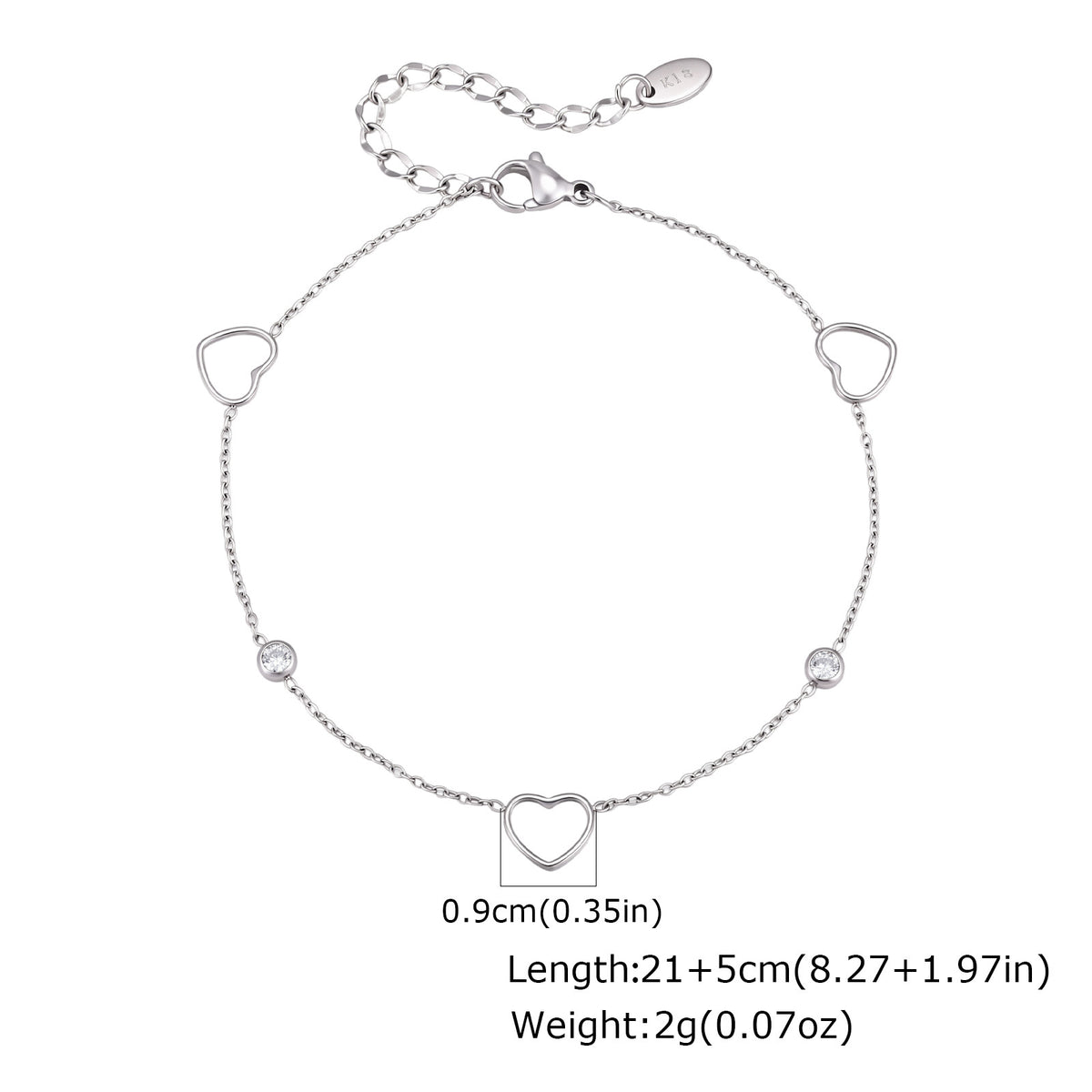 Heart Flower Zircon Stainless Steel Necklace