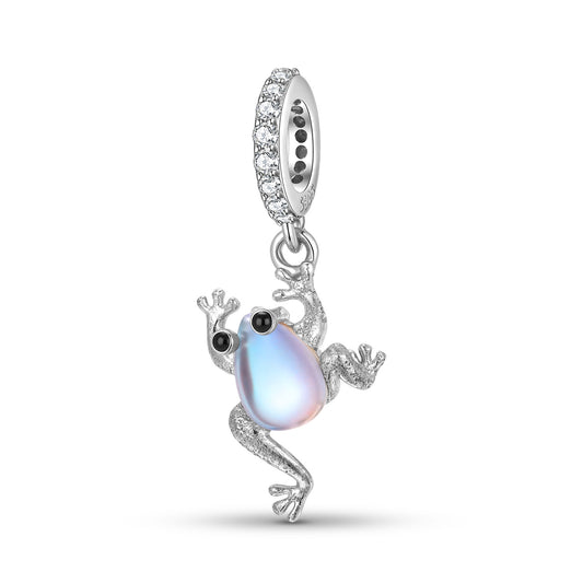 Planderful Jewelry Moonstone Frog Pendant In Sterling Silver 925 Necklace Elegant Gift For Her