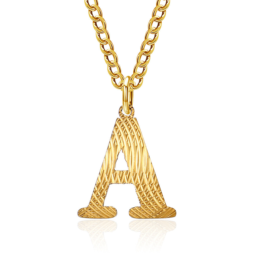 Planderful Everyday Genie Gold Plated Letter Surname Pendant For Couples Unisex Premium Magazine Style Jewelry