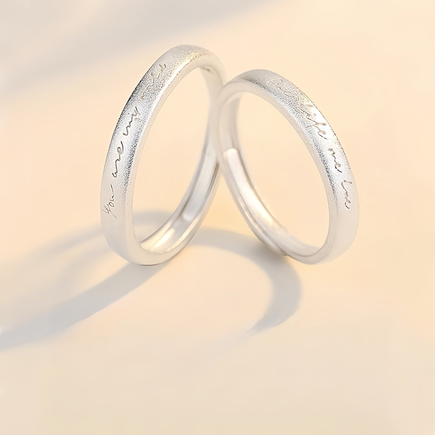 Planderful Sterling Silver S925 Couple Ring Open Adjustable For Him And Her High End Design