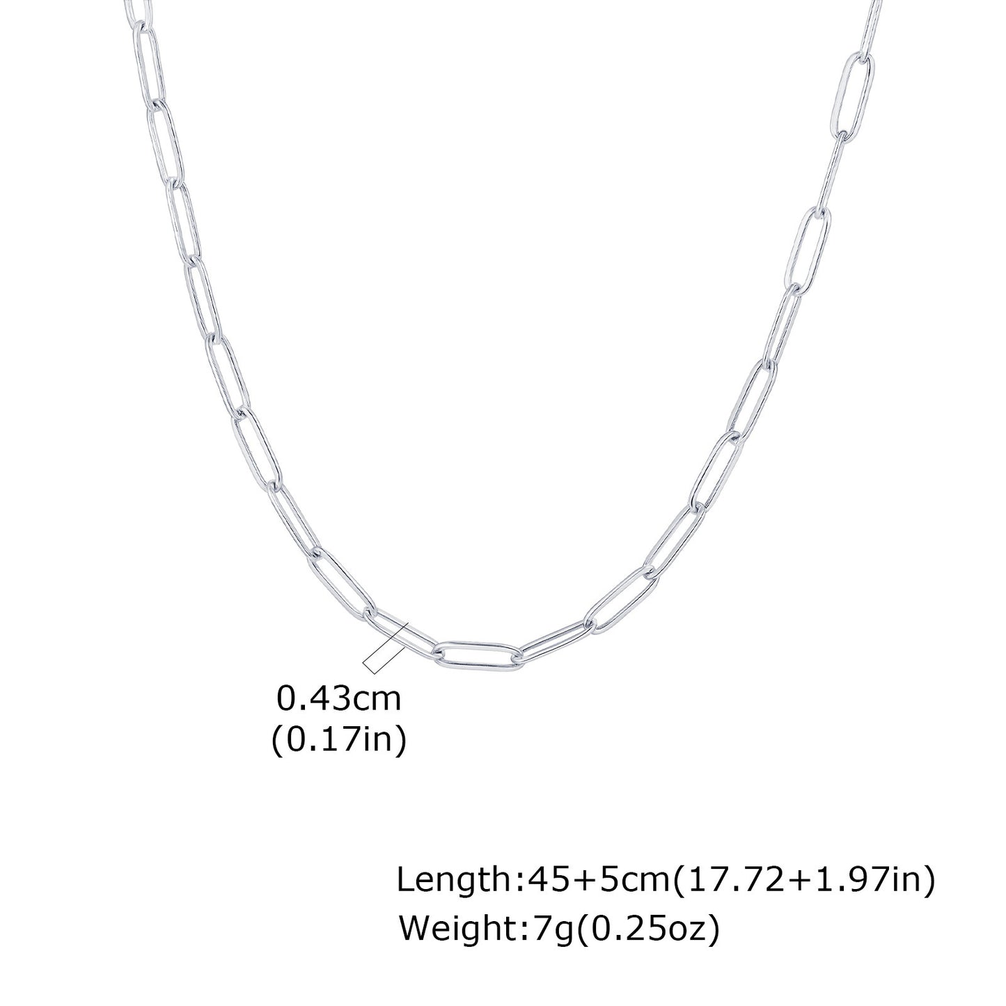 Thick Chain Stainless Steel Rectangular Chain Necklace Collarbone Chain Sweater Chain Men