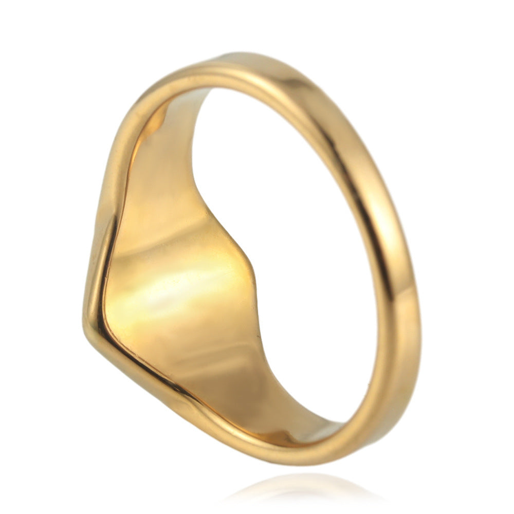 Trendy Hexagonal Titanium Steel Ring with Black Epoxy for Men and Women