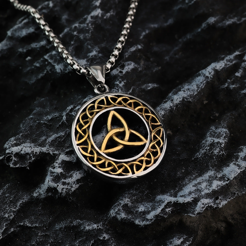 Viking Pendant Stainless Steel Boiled Black Hollow Celtic Knot For Men Planderful Norse Legacy Bold Timeless