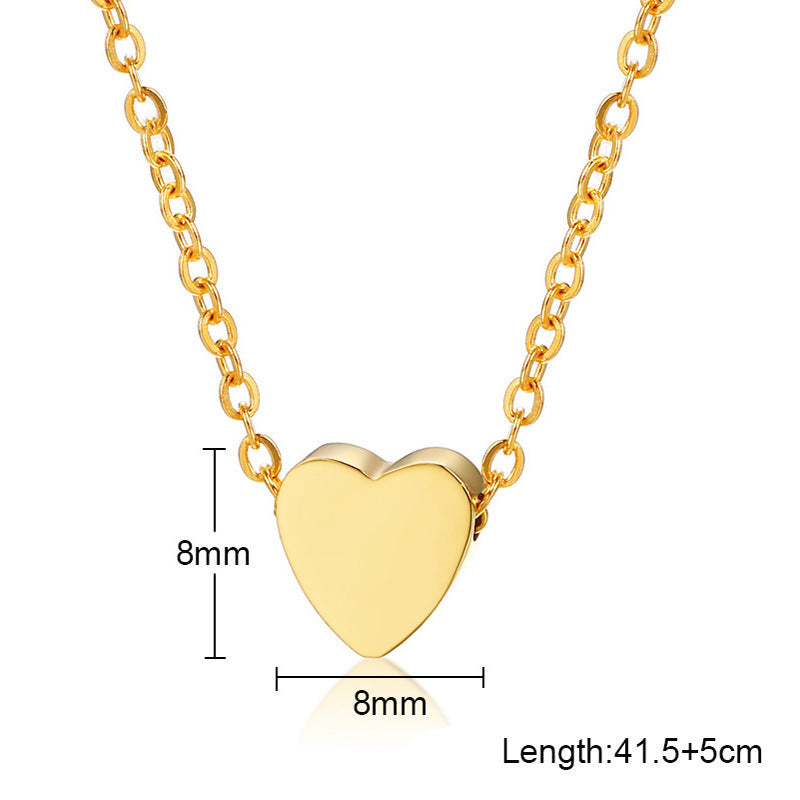 Titanium Steel Necklace Collarbones Chain Women's Heart Necklace