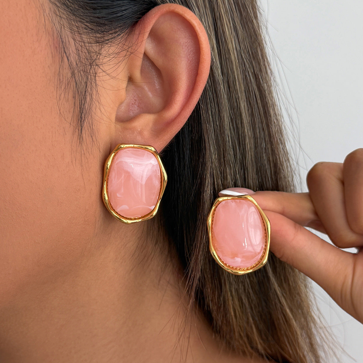Planderful Vienna Verve Stainless Steel Irregular Concave Convex Stud Earrings For Women Geometric Statement Jewelry