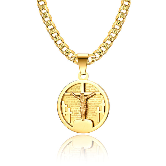 Cross Necklace Titanium Steel Gold Plated Unisex Hip Hop Pendant By Planderful Everyday Genie