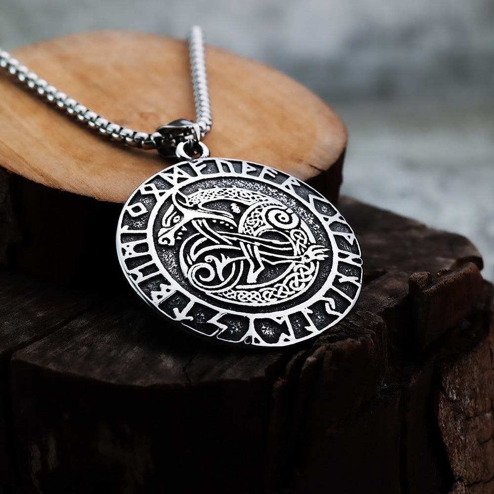 European And American Style Retro Steel Gold Tag Pendant For Men