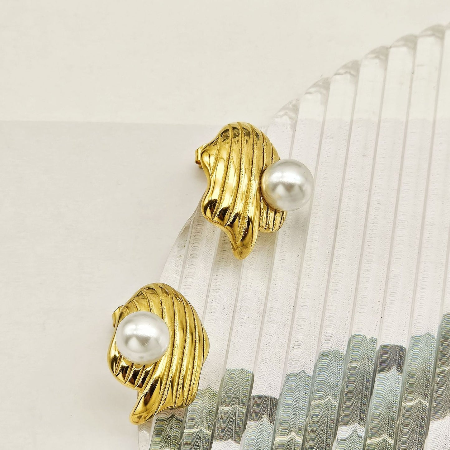 Planderful Gold Stainless Steel Earrings For Women Antique Retro Court Style Luxurious Statement Jewelry