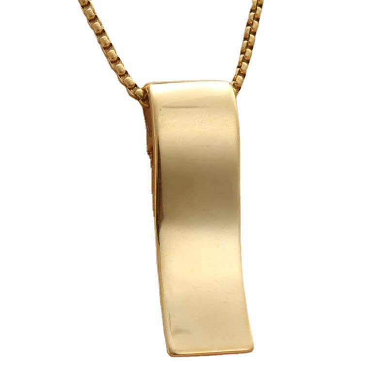 Personalized Vintage Titanium Steel Whistle Pendant Necklace for Men - Trendy Punk Style