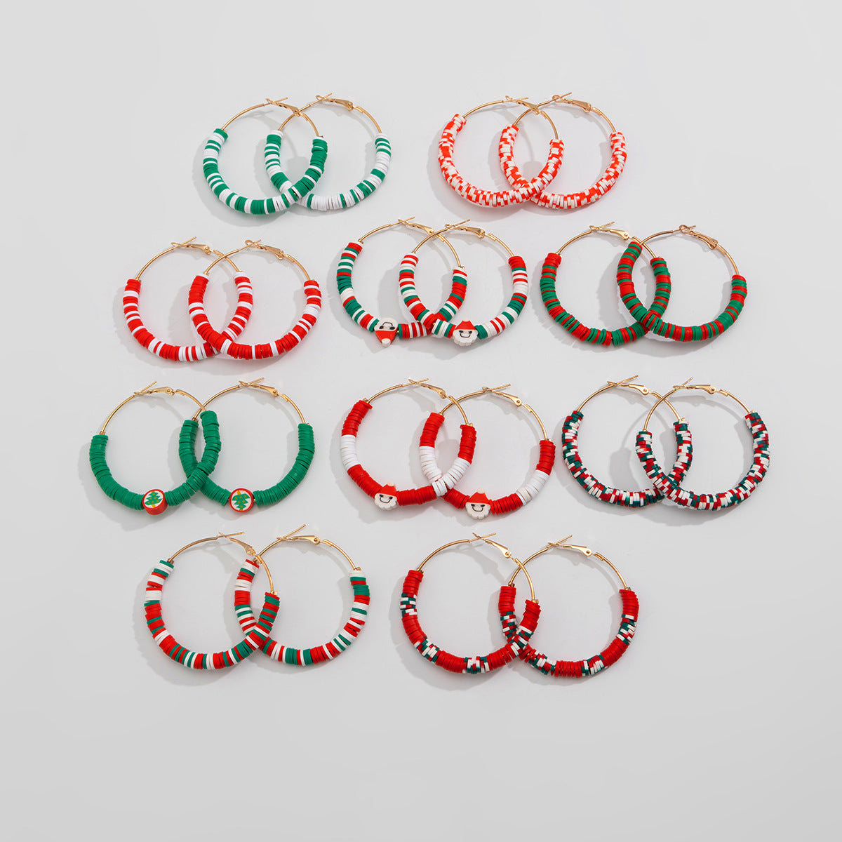 Planderful Christmas Ring Earrings Vienna Verve Santa Pendant For Women Contrasting Color Holiday Jewelry