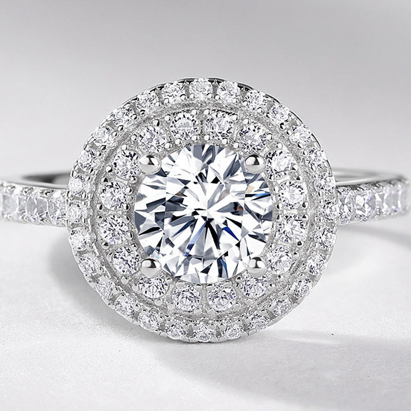 Planderful Classic Moissanite Sterling Silver Ring – 6.5 × 6.5 mm, 1 ct – Style 9