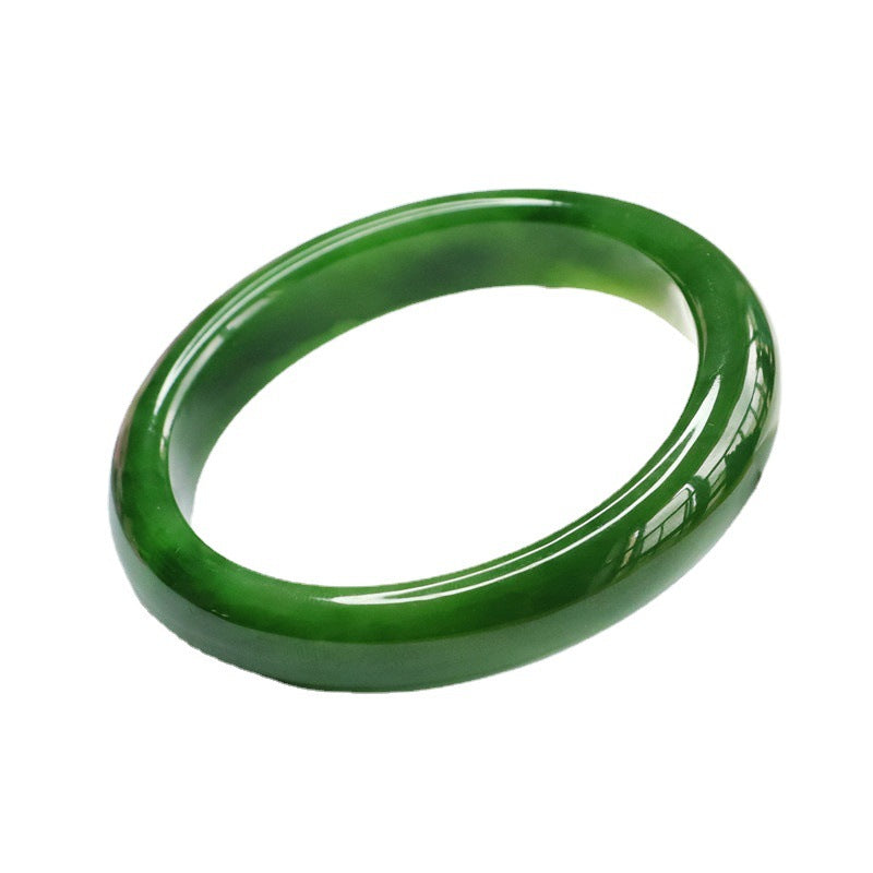Spinach-Green Hetian Jasper Bangle
