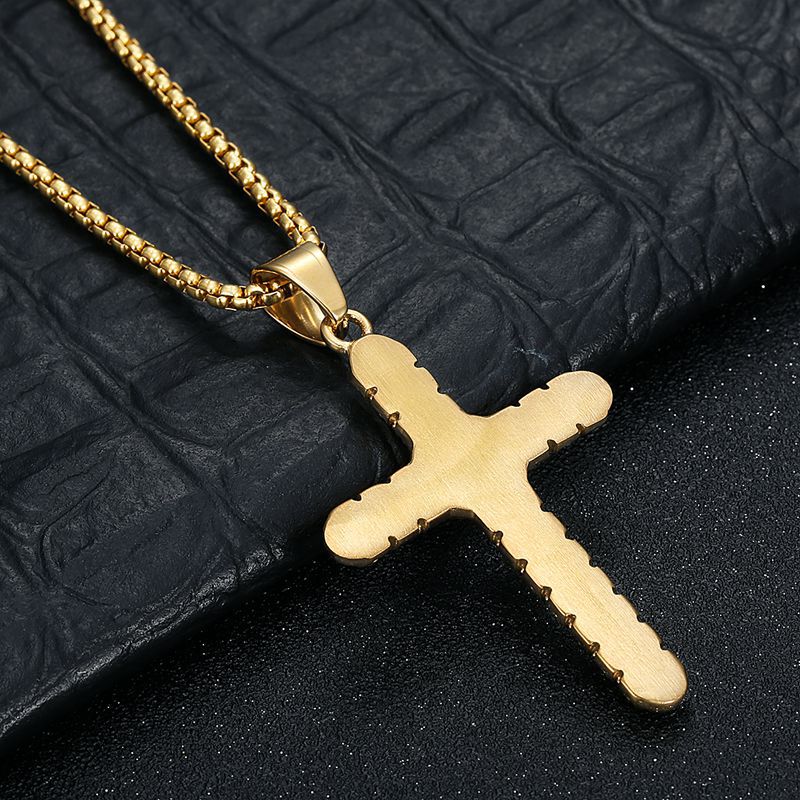 Punk Cross Stainless Steel Pendant Necklace
