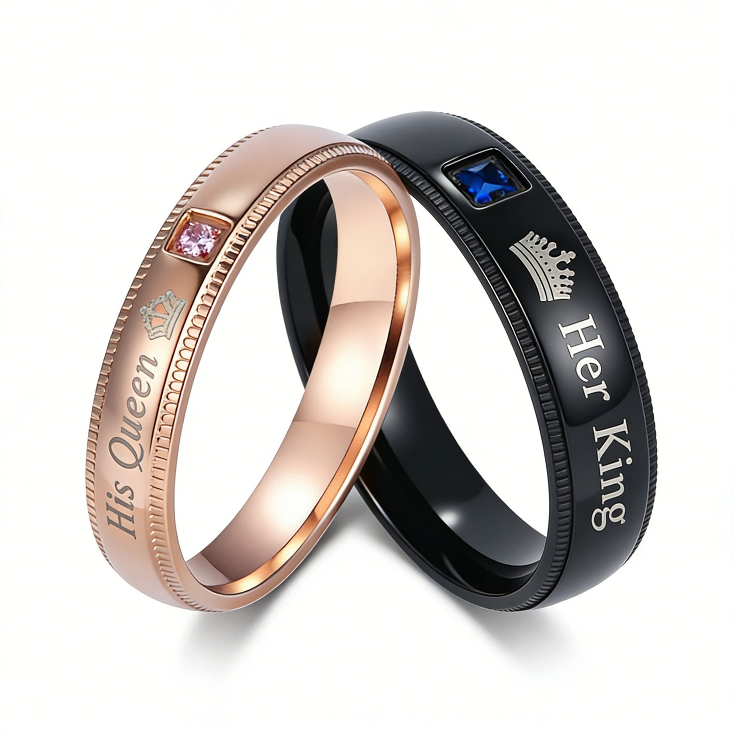 Planderful Titanium Steel Couple Ring For Kings And Queens Fade Resistant High End Wedding Band