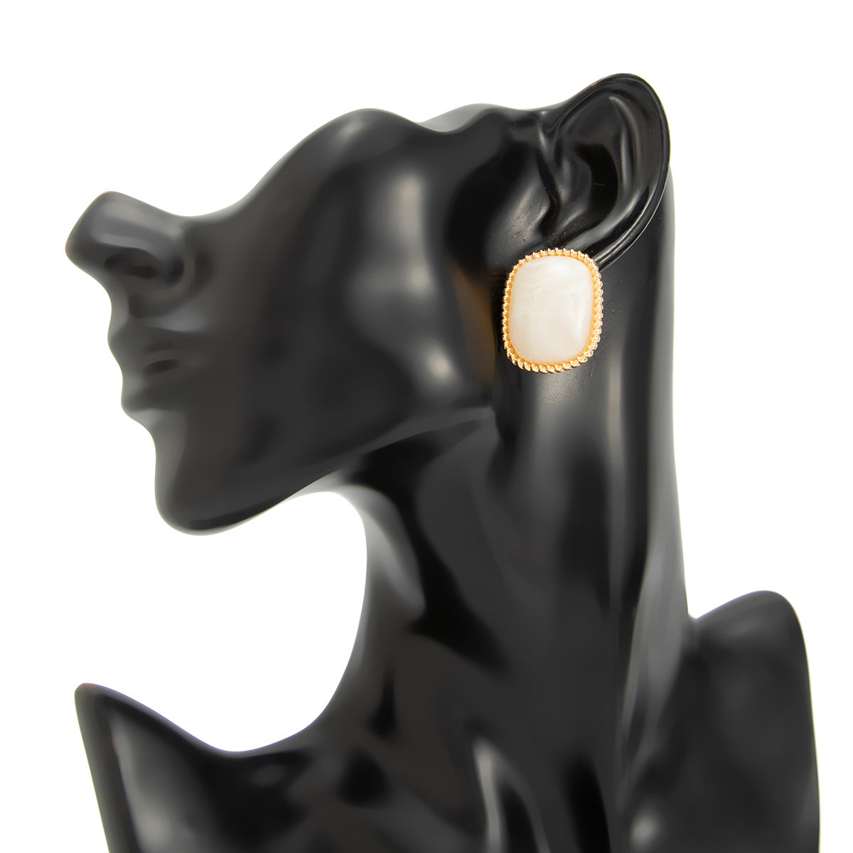 Planderful Vienna Verve Tiger's Eye Square Stud Earrings For Women Elegant Geometric Retro Jewelry