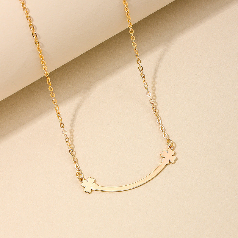 Cross-Border Clover Smiling Face Necklace - Perfect Gift for Her