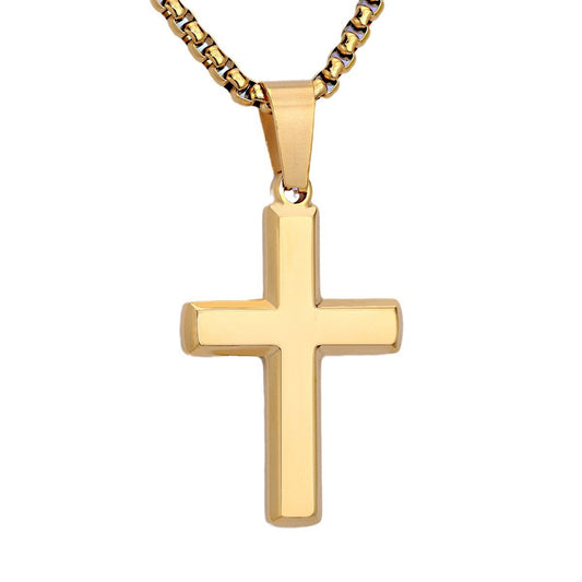 1. Planderful Cross Pendant Necklace Stainless Titanium Steel Unisex Hip Hop Style Gift for Him or Her