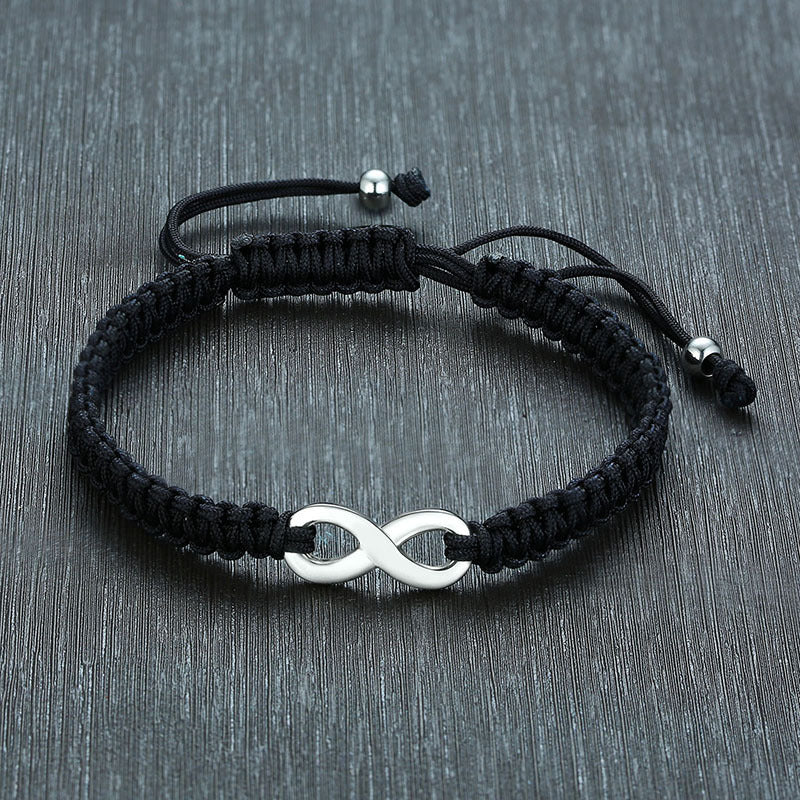 Adjustable Anka Titanium Steel Cross Nylon Rope Bracelet Red Black Braided Rope Bracelet for Men