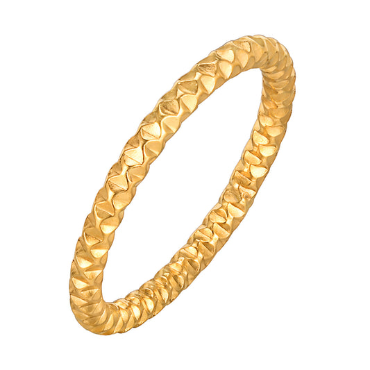 Stainless Steel Irregular Geometric Thin Ring Gold Lady