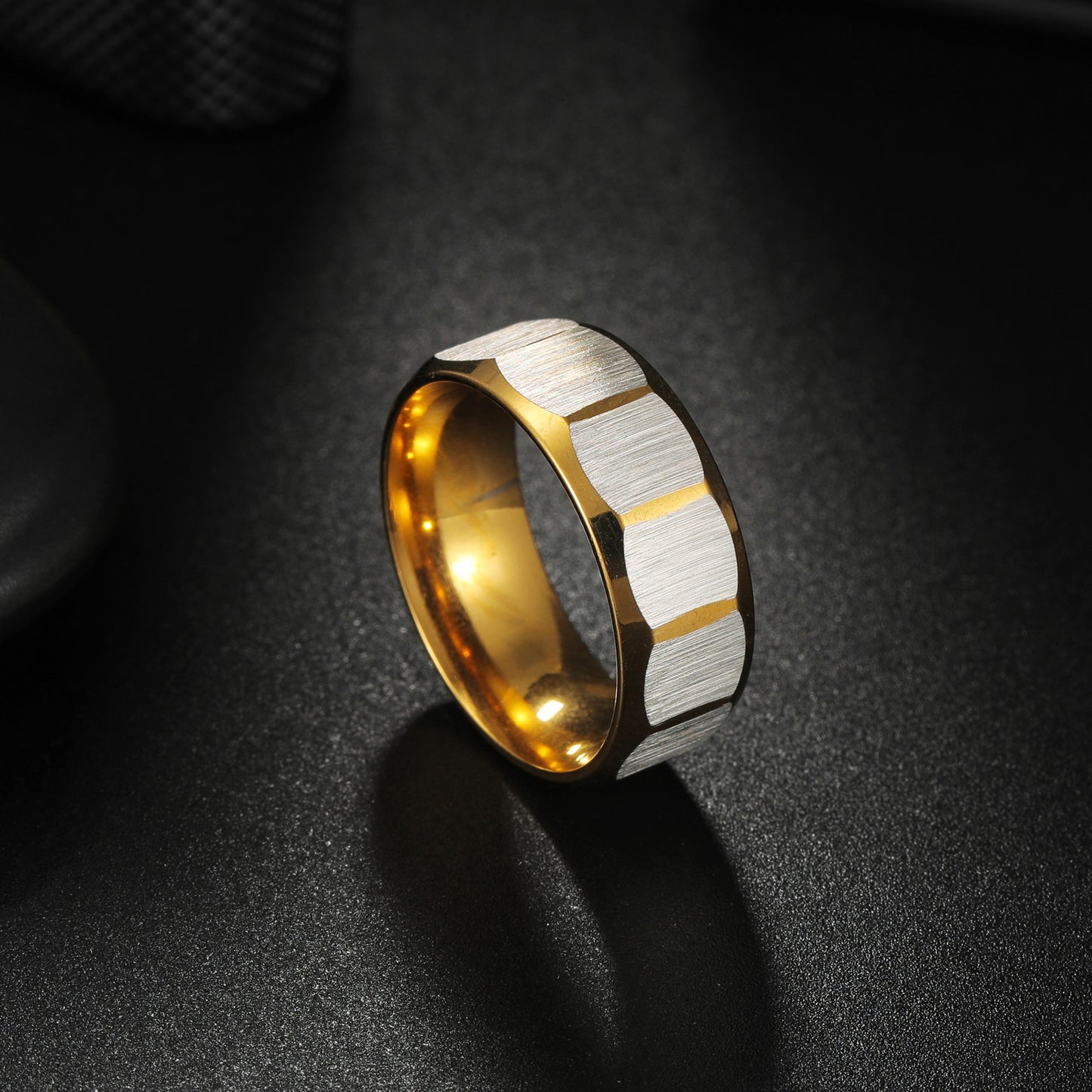 Stainless Steel Ring For Men Unisex Matte Multi Faceted Geometric Design By Planderful Everyday Genie