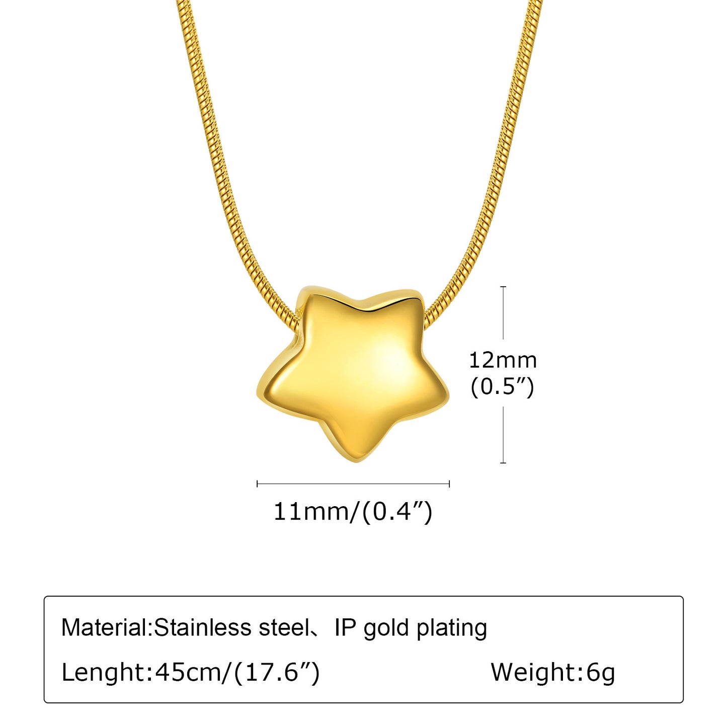 Stainless Steel Pendant Round Snake Necklace Gold Fashion Jewelry