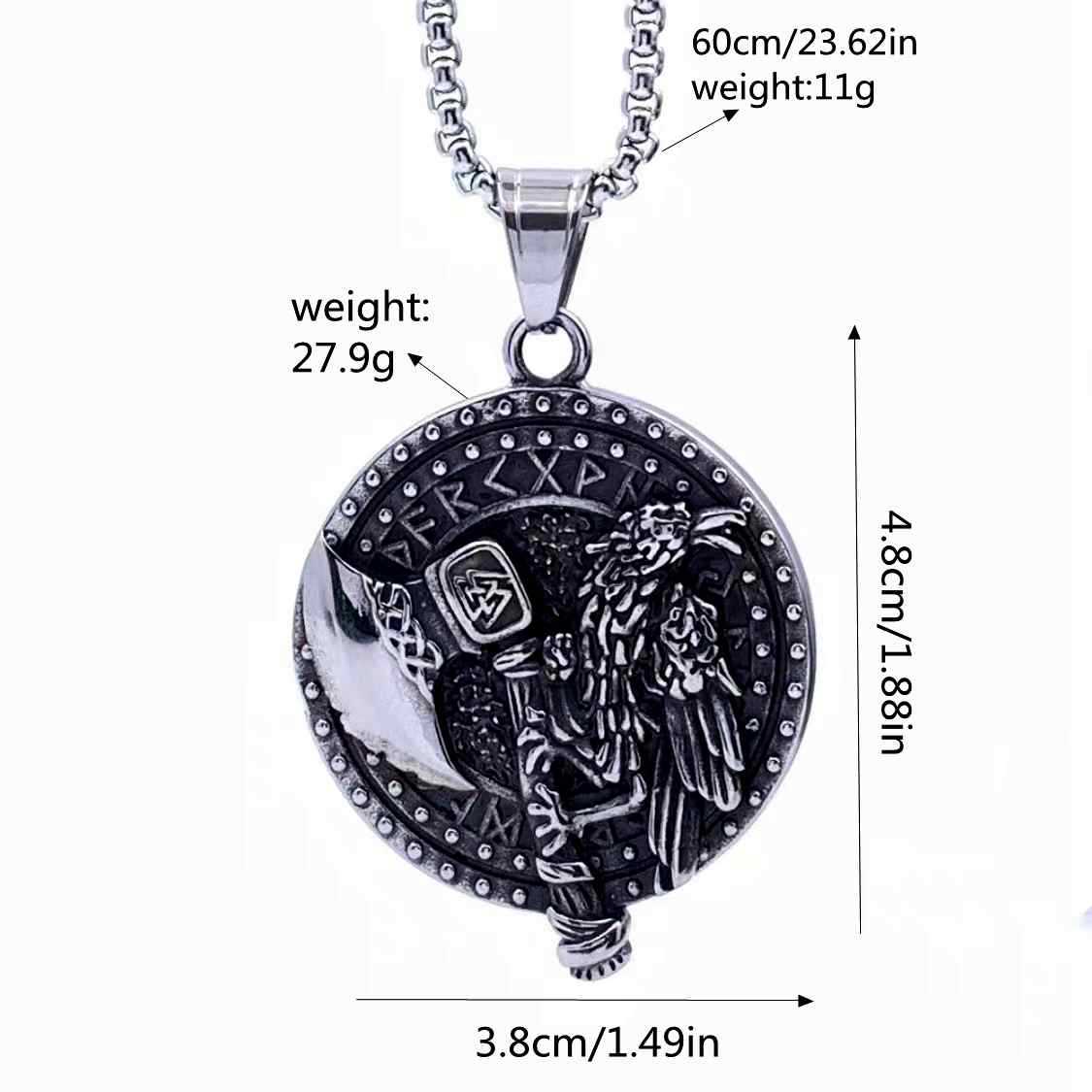 Vintage Viking Stainless Steel Pendant Necklace
