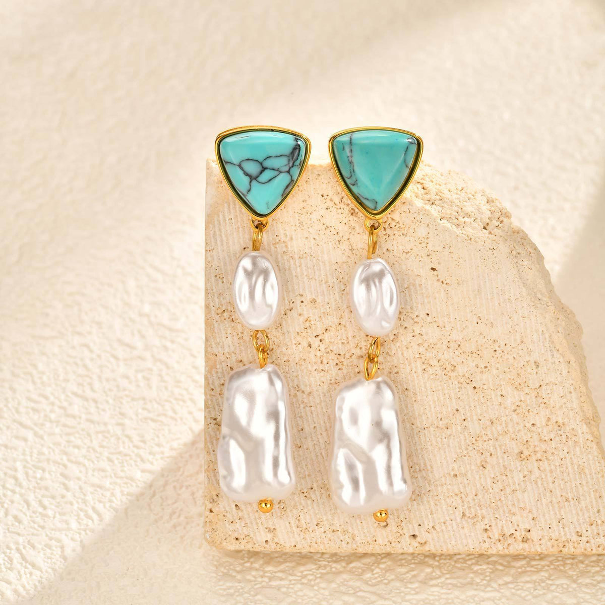 Stainless Steel Pearl Vintage Earrings