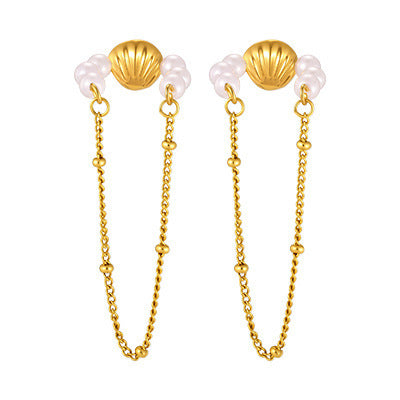 Stainless Steel Pearl Earrings